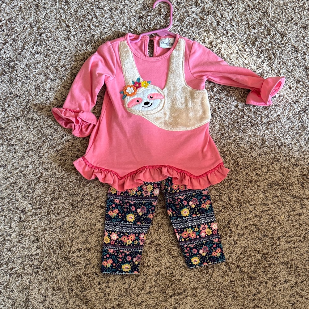 Rare Editions Pink Top with Beige Accent